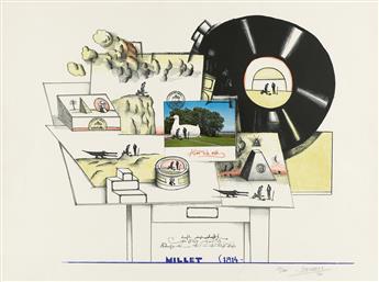 SAUL STEINBERG Group of 4 color lithographs.